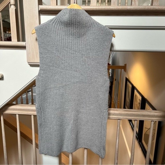 Aritzia Wilfred Durandal Sleeveless Funnel-neck Wool Sweater in Grey M - Picture 11 of 13